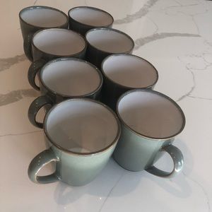 Set of 8 Sango 12 oz. Pottery Coffee Mugs. Dishwasher/Microwave Safe.